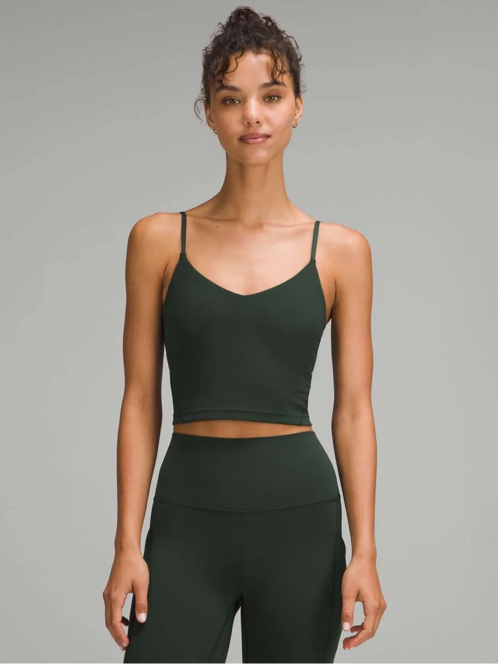 Lululemon Align Cropped Cami Tank Top Light Support A/B Cup Legacy Green Size 6